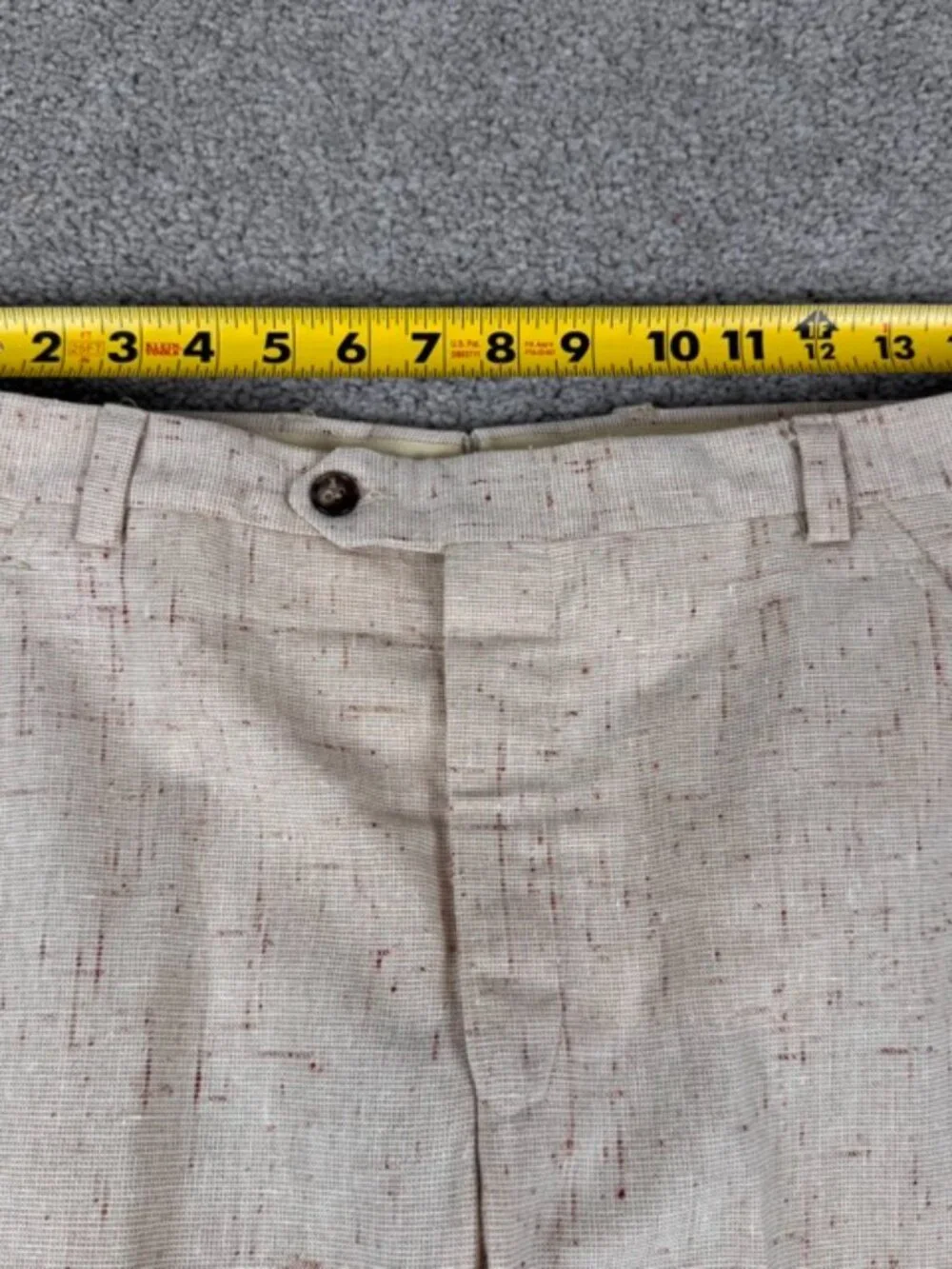 VTG 70’s Men’s Beige Speckled Flared 3pc Suit 36L 30x32 Union USA Made 10” Leg